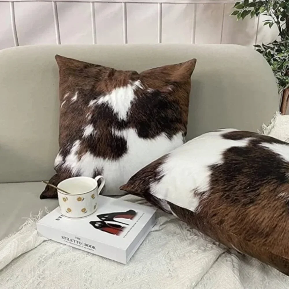 2 Cow hide pillow cases